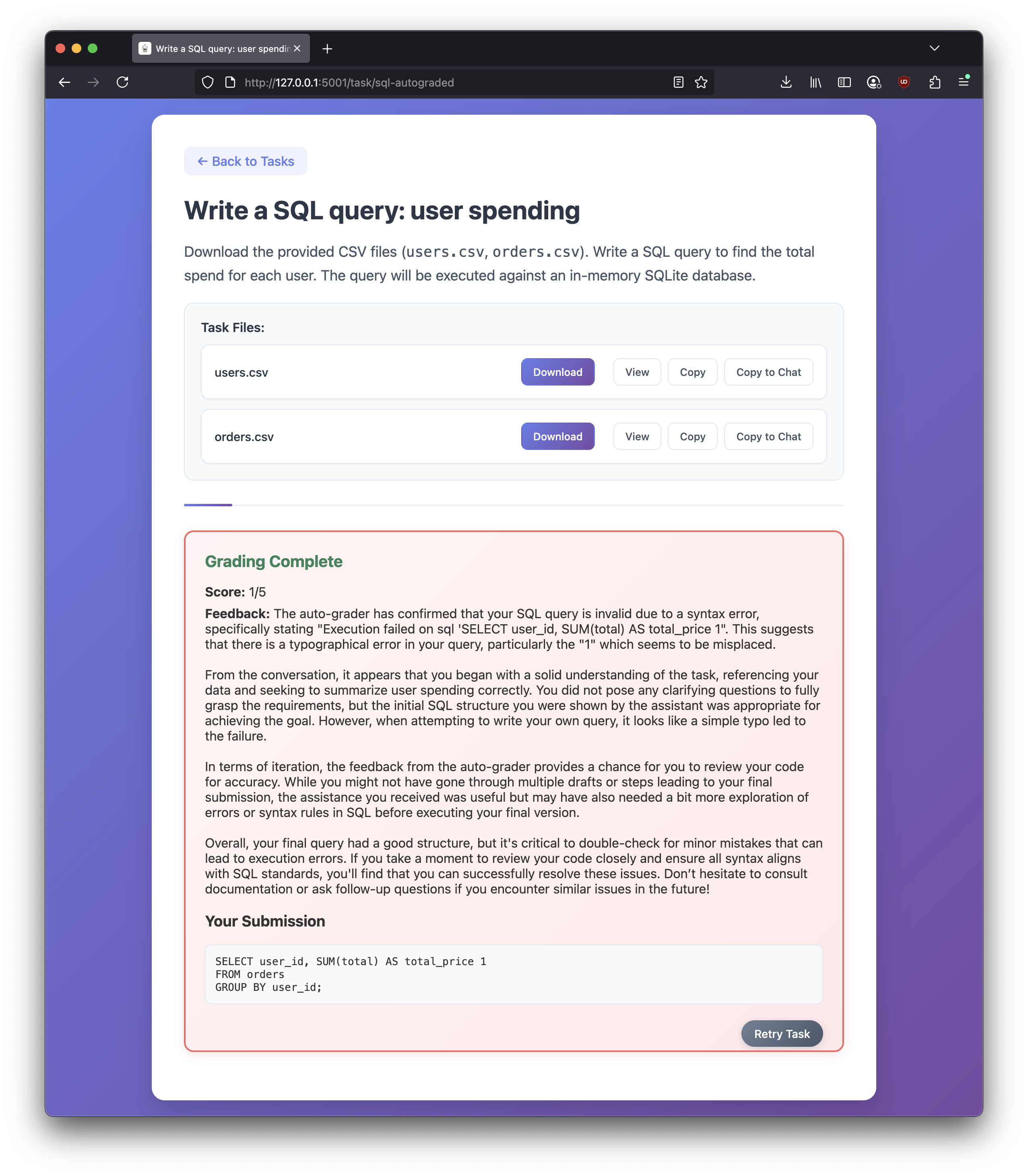 AI Dojo Task: Compose SQL